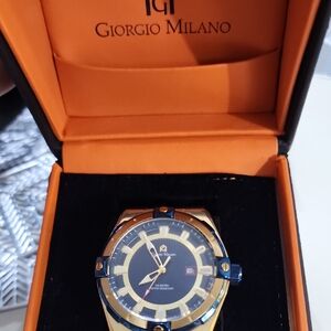 Gold and Blue Men's Watch